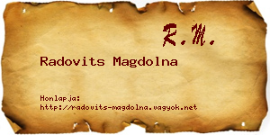 Radovits Magdolna névjegykártya